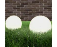 vidaXL Set Lampade a LED Sferiche 2 pz 25 cm in PMMA