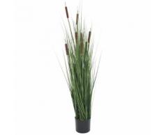 vidaXL Pianta Erba Verde Artificiale con Giunco 120 cm