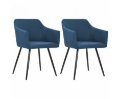vidaXL Sedia per Sala da Pranzo 2 pz in Tessuto Blu