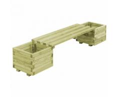 vidaXL Fioriera da Giardino con Panca in Legno di Pino Impregnato FSC