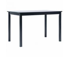 vidaXL Tavolo da Pranzo Nero 114x71x75cm in Legno Massello di Hevea
