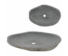 vidaXL Lavandino Ovale in Pietra di Fiume 60-70 cm