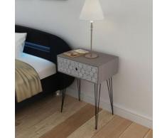 vidaXL Comodino con 1 Cassetto Rettangolare Grigio