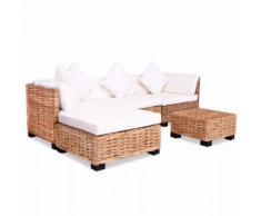 vidaXL Set Divano 14 pz in Rattan Naturale
