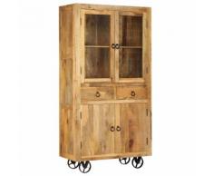 vidaXL Credenza in Legno Massello di Mango 95x45x185 cm