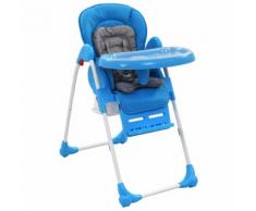 vidaXL Seggiolone Pappa per Bambini Blu e Grigio