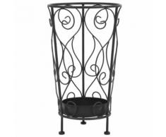 vidaXL Portaombrelli Stile Vintage Metallo 26x46 cm Nero