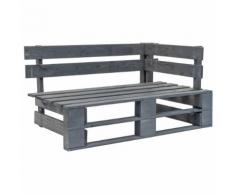 vidaXL Panca da Giardino Angolare con Pallet in Legno FSC Grigio