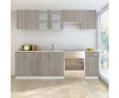 vidaXL Armadi da Cucina Set 7 pz Quercia