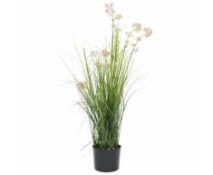 vidaXL Pianta Erba Verde Artificiale con Fiore 95 cm