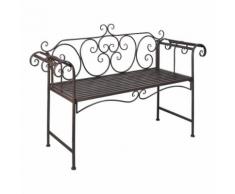 vidaXL Panchina da Giardino 132 cm in Acciaio Stile Anticato Marrone