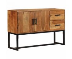 vidaXL Credenza in Legno Massello di Acacia 115x30x70 cm Marrone