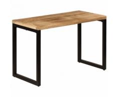 vidaXL Tavolo da Pranzo 115x55x76 cm Legno Massello di Mango e Acciaio