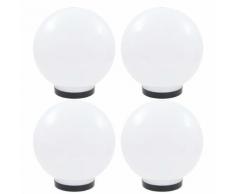 vidaXL Set Lampade a LED Sferiche 4 pz 25 cm in PMMA