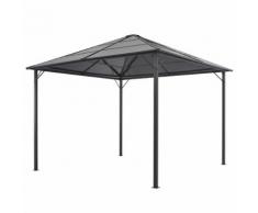 vidaXL Gazebo con Tettuccio in Alluminio 3x3 m Nero