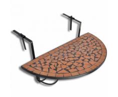 vidaXL Tavolo Sospeso da Balcone in Terracotta Mosaico