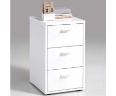 FMD Comodino con 3 Cassetti Bianco 642-001