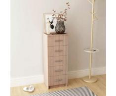vidaXL Cassettiera Alta in Truciolato 41x35x108 cm Rovere