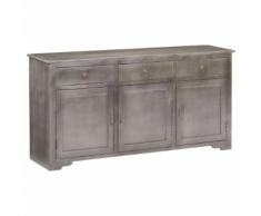 vidaXL Credenza Grigia 160x40x80 cm Legno Massello di Mango