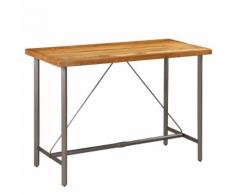 vidaXL Tavolo da Bar Teak Massello Rigenerato 150x70x106 cm