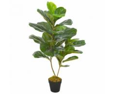 vidaXL Pianta Artificiale di Ficus Lyrata con Vaso Verde 90 cm
