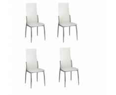 vidaXL Sedie Sala da Pranzo 4 pz in Pelle Sintetica Bianca