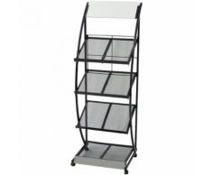 vidaXL Portariviste 47x40x134 cm Nera e Bianca A4