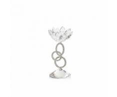 Beliani Candelabro argento 7,5x7,5 17 cm OVIEDO