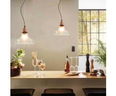 vidaXL Lampade a Sospensione 2 pz Trasparente Tondo 28 cm E27