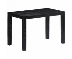 vidaXL Tavolo da Pranzo Nero 118x60x76 cm in Legno Massello di Mango