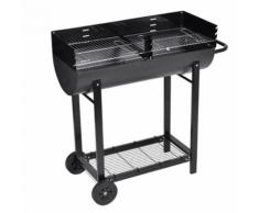 vidaXL Barbecue braciere con griglia a legna e carbone
