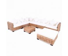 vidaXL Set Divano 27 pz in Rattan Naturale