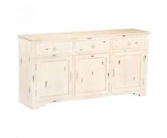 vidaXL Credenza Bianca 160x40x80 cm Legno Massello di Mango