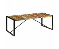 vidaXL Tavolo da Pranzo 220x100x75 cm Legno Massello di Recupero