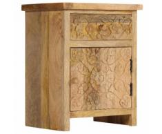 vidaXL Comodino in Legno Massello di Mango 40x30x50 cm