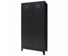 vidaXL Armadio in Metallo in Stile Industriale 90x40x180 cm Nero