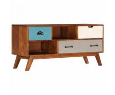 vidaXL Mobile Porta TV 3 Cassetti 110x35x50cm Legno Massello di Acacia