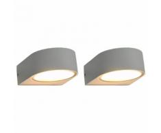 vidaXL Lampade da Parete da Esterno 2 pz 11 W Bianche Rotonde