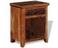 vidaXL Comodino in Legno Massello di Acacia e Traversine in Legno