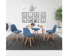 vidaXL 5 Pz Set Tavolo e Sedie Sala da Pranzo Bianco e Blu
