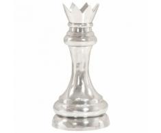 vidaXL Scultura Regina Scacchi in Alluminio Massiccio 58 cm Argento