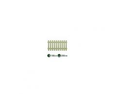 NextradeItalia 5pz Steccato Staccionata In Legno Per Giardino E Recinzioni Lungh. Cm 200 X 100 H Con Doghe Verticali Per Esterno Impregnato