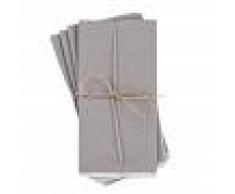 Maisons du Monde 4 tovaglioli in cotone ricamato grigio 40x40