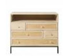 Maisons du Monde Comò a 5 cassetti in legno massello di mango e rattan Helios