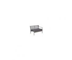 Outsunny Divano panchina da giardino a 2 posti in Rattan e alluminio Grigio 118 x 75 x 79 cm