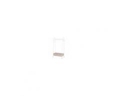 Homcom Stand Rella Appendiabiti con 2 Cassetti in Metallo Bianco e Beige 99x47x185cm