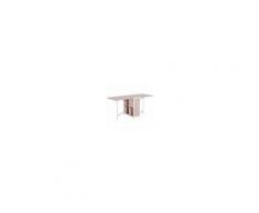 Homcom Tavolo Pieghevole con Scaffalatura, Legno e Acciaio, Bianco e Rovere, 169.5x62.5x75cm