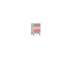 Homcom Comodino in Legno Colorato 3 Cassetti, 30x34x51cm