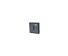 Homcom Cassetta Lettere Posta in Acciaio, Nero, 30.5x33.5x9.6cm