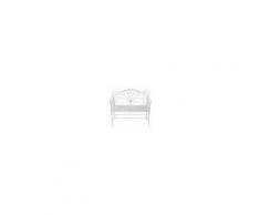 Outsunny Panchina Biposto da Giardino Stile Romantico in Ferro, Bianco, 109.5x51x95.5cm